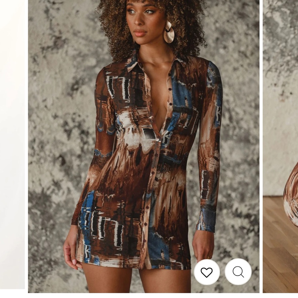 Pollock Button Up Mesh Dress